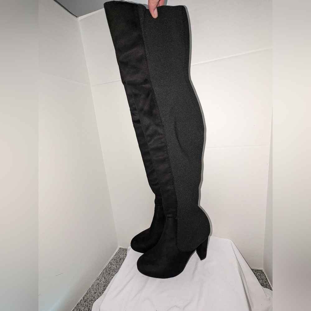 Faux Suede Over the Knee boot 7.5 - Picture 2 of 4